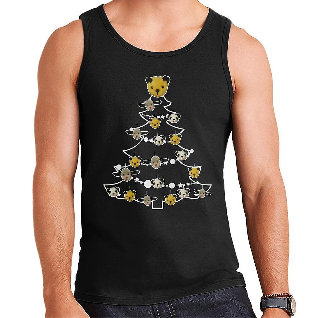 Sooty Christmas Tree White Silhouette Men's Vest Black Large