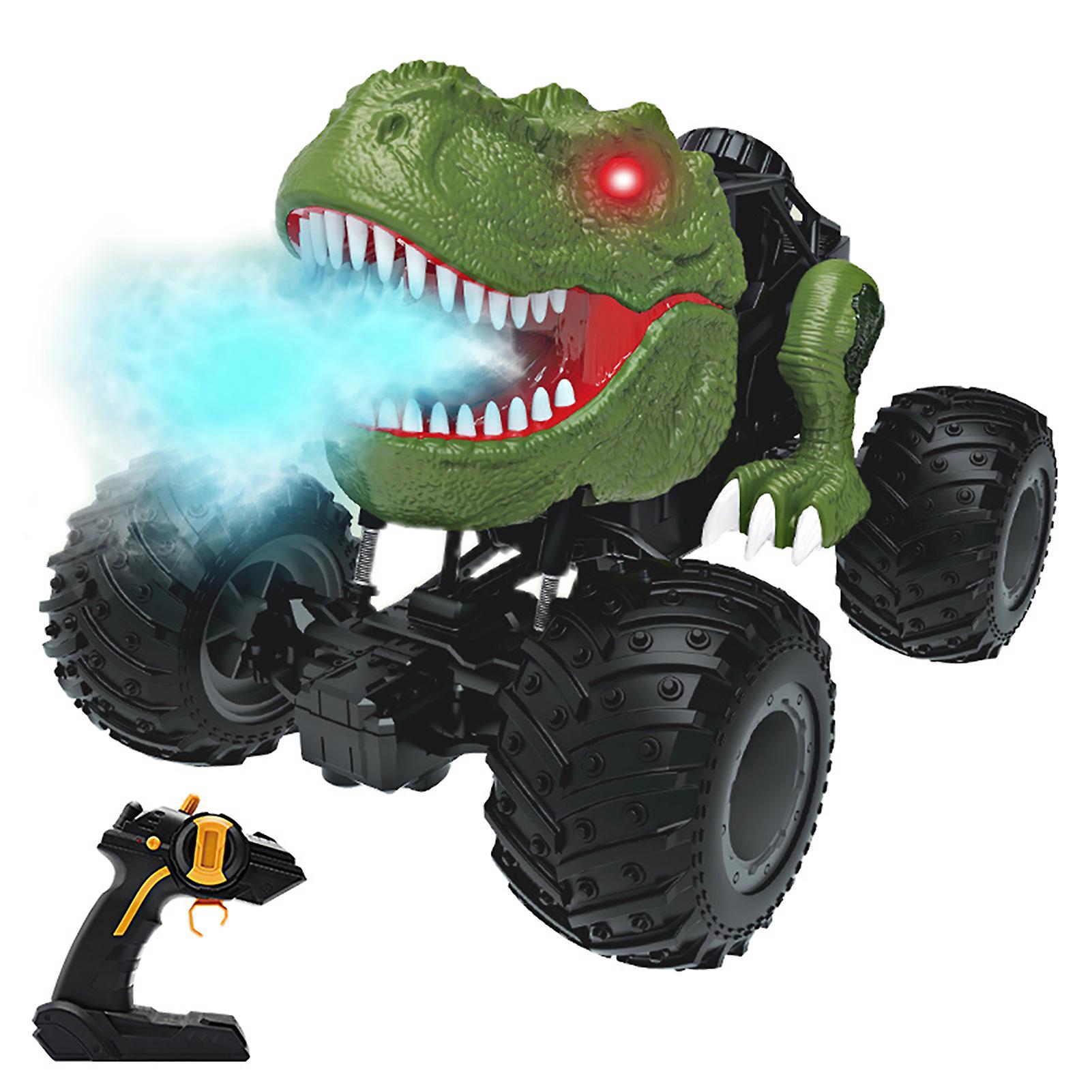 unbrand Remote Control Dinosaur Car Drift Truck with Smart Spray Full Functions for Boys Green A