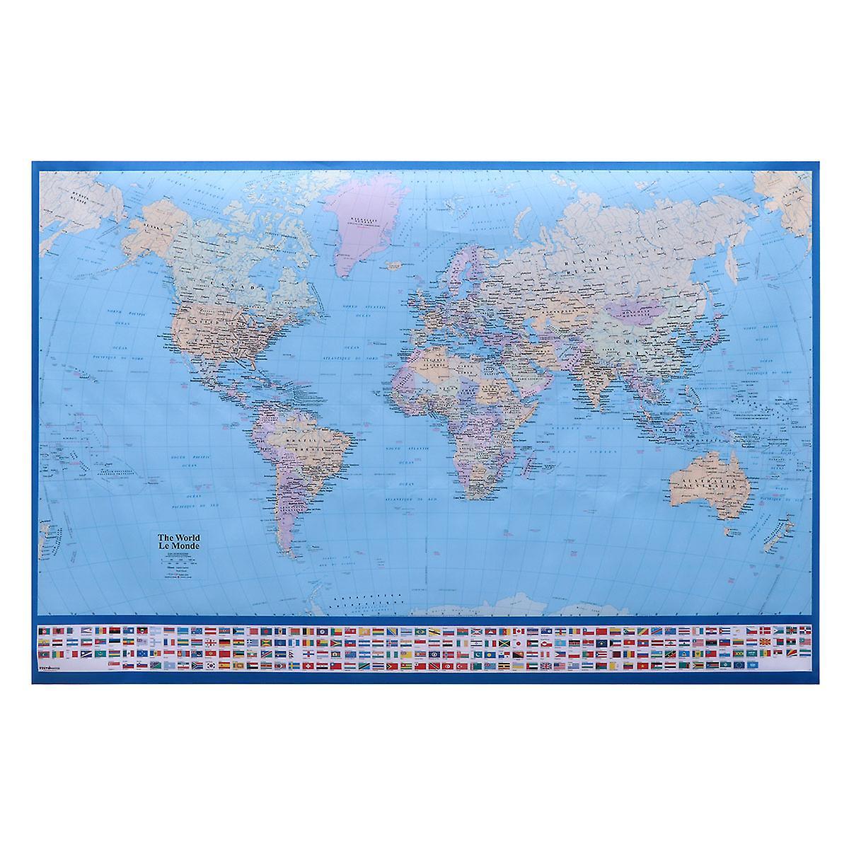 Tinksky Geods School Wall Maps World Map Tapestry World Map English Letter Educational Posters Classroom World Map Mural Wallpaper