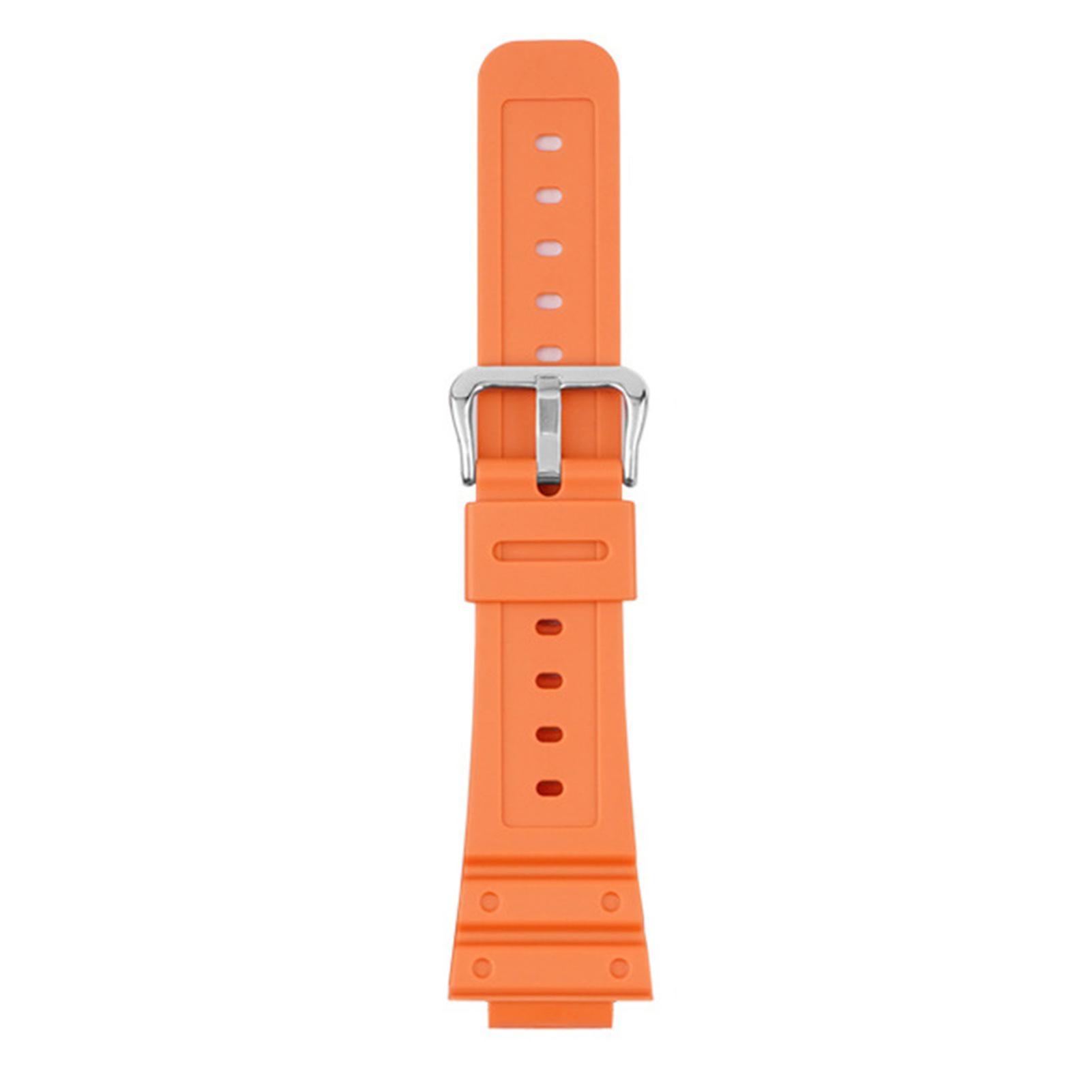 Fiauli Wristwatch Strap Waterproof Breathable Soft Smart Watch Band Replacement for Casio DW-6900/GW-M5610/DW-5600E Orange A