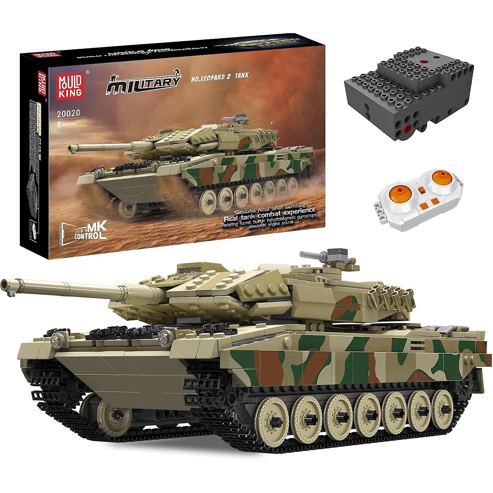 Lanxri Mould King Moc Leopard 2 Tank Building Block Kits, Military Vehicle Model Construction Block Sets With Remote/app Control, Adult Collectible...