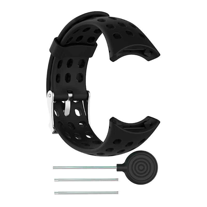 litelamg Silicone Replacement Wristband Strap for SUUNTO M1 M2 M4 M5 Series Fitness Watch Black