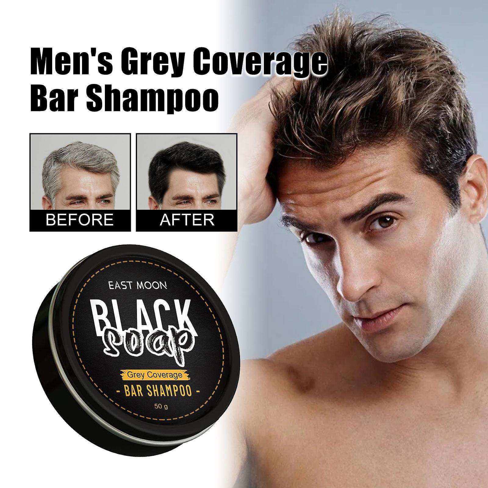 Serh 3x Grey Coverage Bar Shampoo Hair Darkening Black Soap For Men's Grey Hair Cover 1pcs