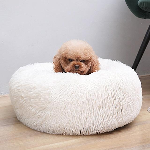 Slowmoose Sleep Luxury Soft Plush Dog Bed - Round Shape Sleeping Bag Gray 70cm