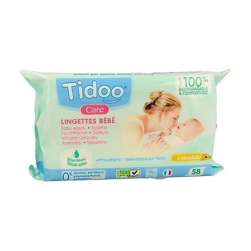 Tidoo Ultra soft and compostable wipes with marigold 58 units