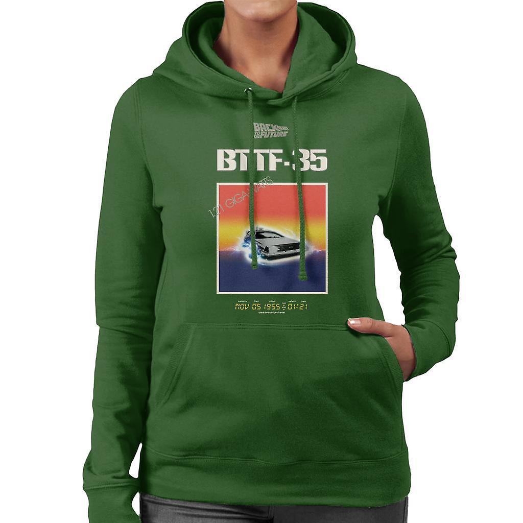 Back to the Future 35th Anniversary Sunset Women's Hooded Sweatshirt Bottle Green XX-Large