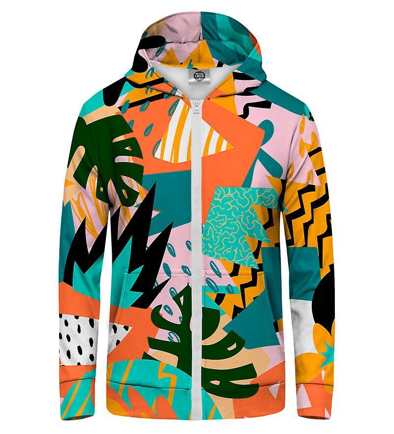 Mr Gugu & Miss Go Mr. GUGU & Miss GO Tropical abstract Zip Up Hoodie orange 2XL