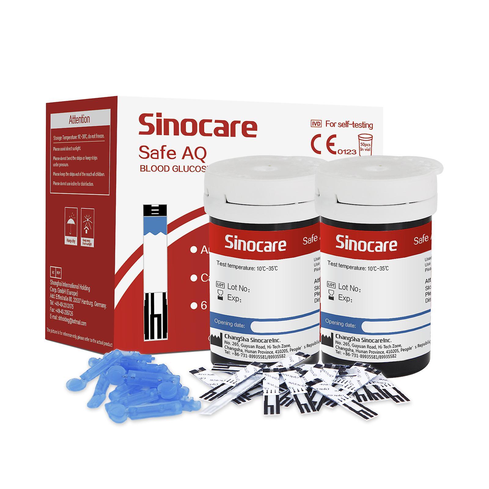 Subaoe Sinocare Safe AQ Smart Blood Glucose Strips and Lancets 50pcs