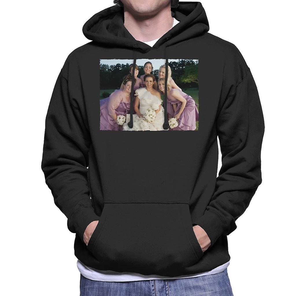 Bridesmaids Bridal Party Wedding Photo Men's Hooded Sweatshirt Black Small