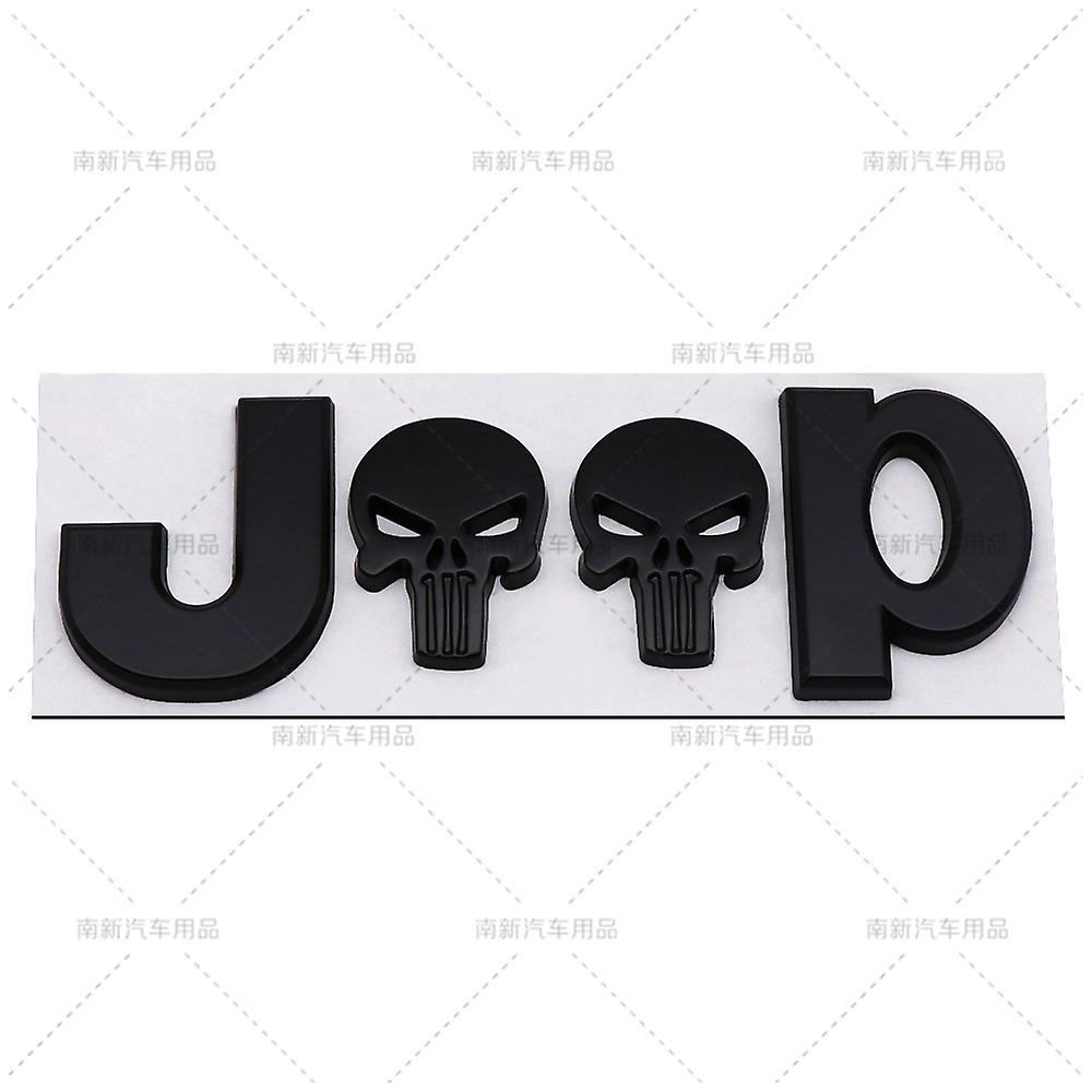 Redkid 3d Metal Skull Emblem Badge For Jeep Auto Car Stickers  Accessories For Jeep Cherokee Wrangler Liberty Compass Car Styling Black