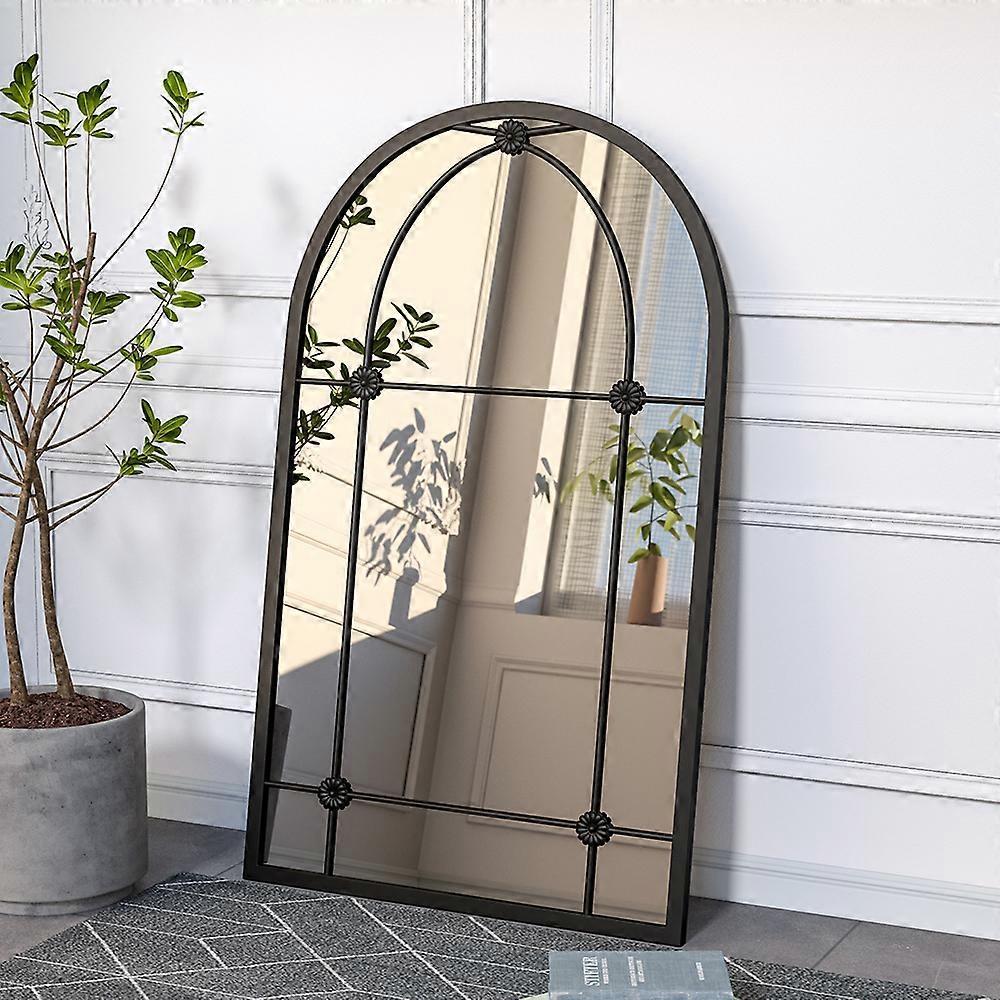 Living And Home Arched Window Wall Mirror Windowpane Mirror, 60x100cm