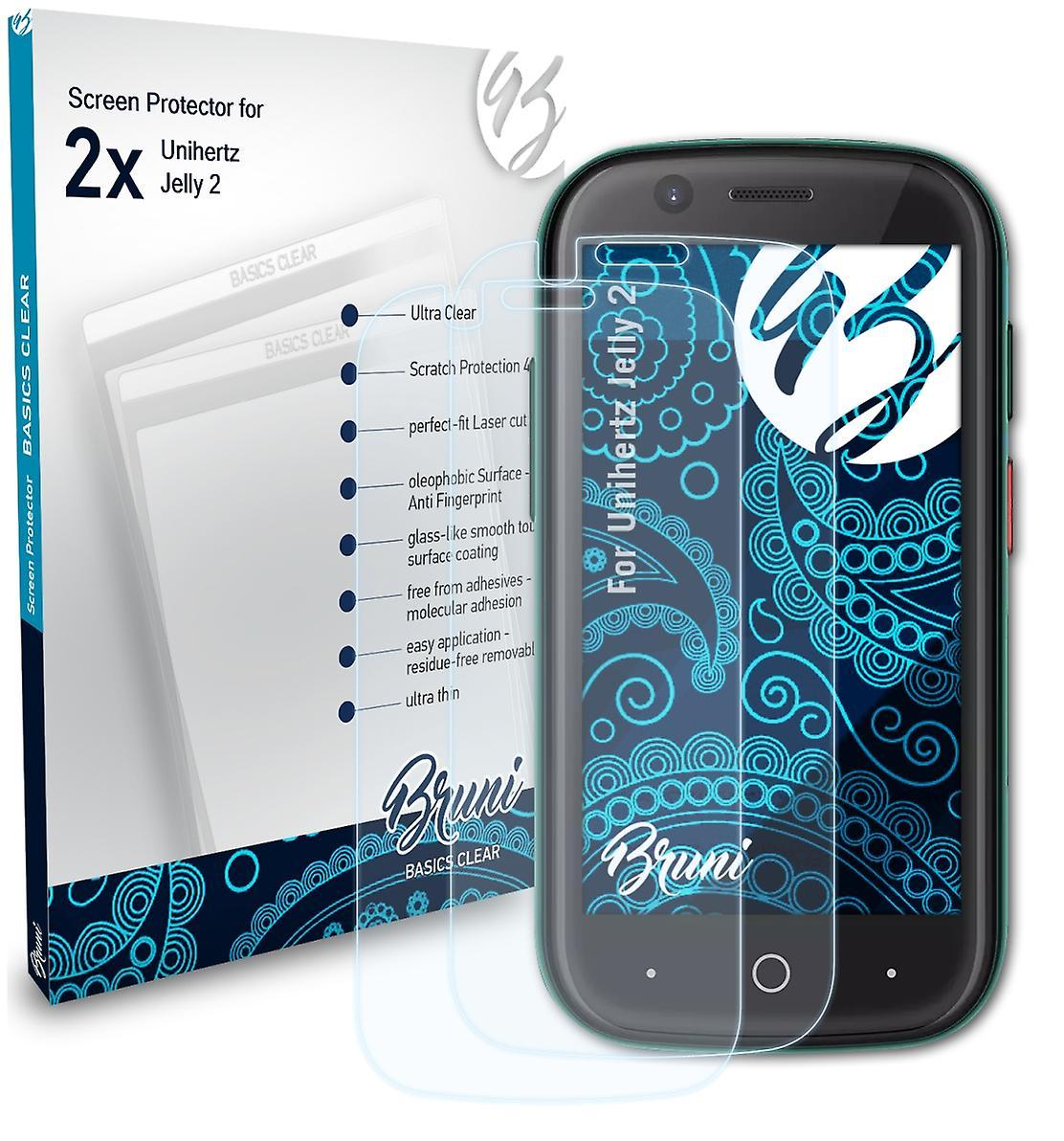 Bruni 2x protective film compatible with Unihertz Jelly 2 film clear