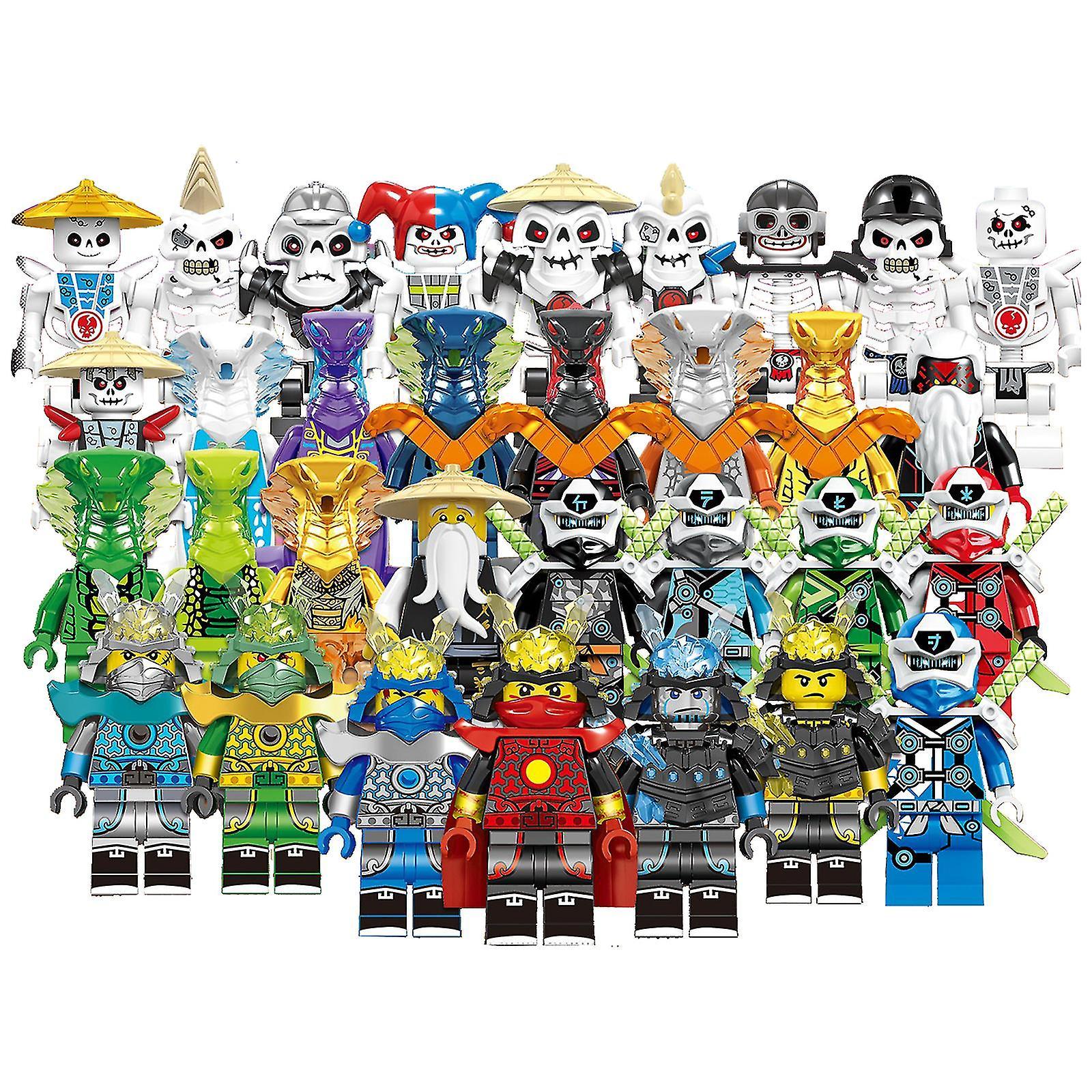 Lovvinjew Set Of 32 Pcs Ninjago Mini Figures Kai Jay Sensei Wu Master Building Blocks Toys Multicolor 32pcs