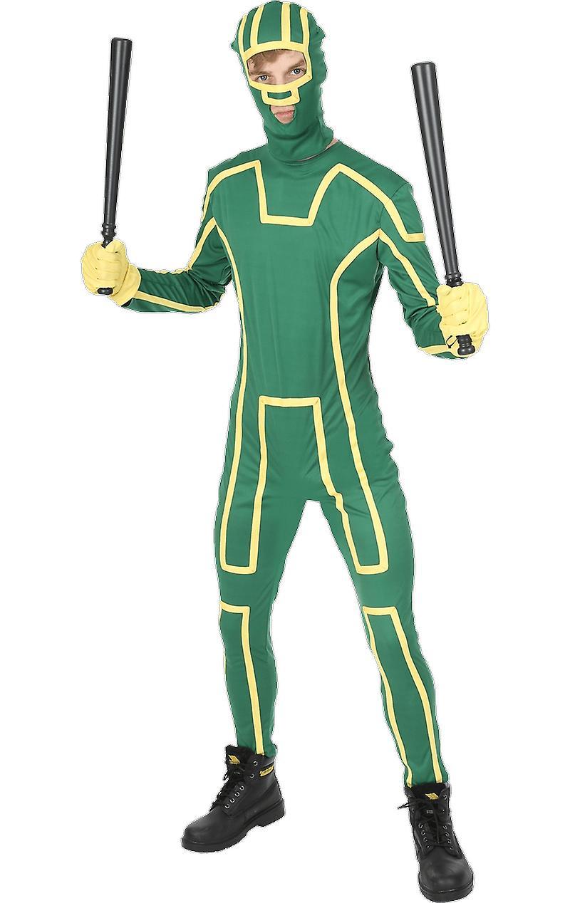 Orion Costumes Mens Green Ninja Kick Ass Superhero Fancy Dress Costume Standard