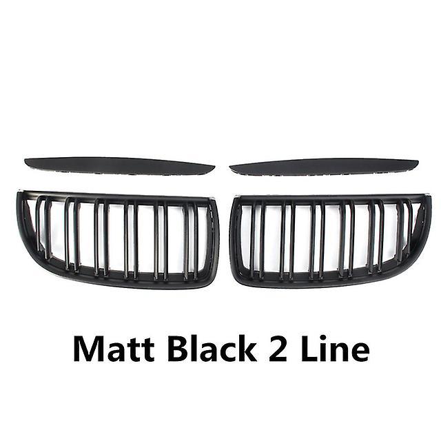 Auto Parts M Gloss Matt Black Color 2 Line Front Kidney Grille Grill Double Slat For Bmw E90 E91 3 Series 2005 2006 2007 Car Accessories Matt Black...