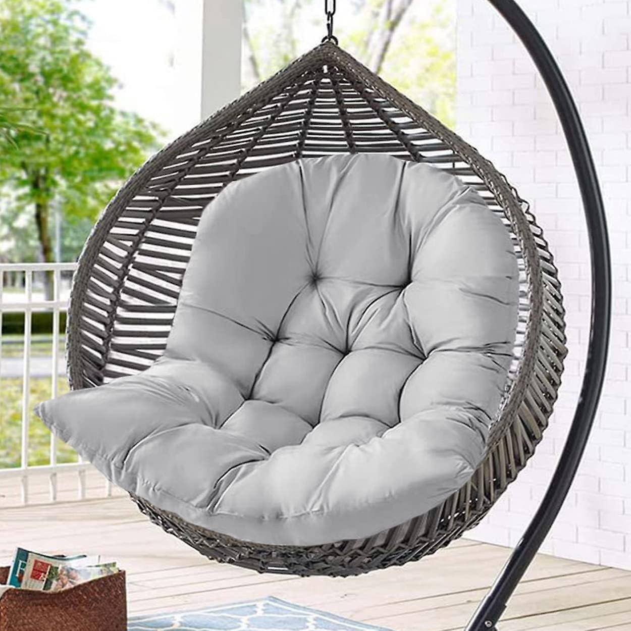 Swhyv Hanging Chair Cushion - Rocking Chair Cushion Single Sofa Cushion Indoor and Outdoor Cradle Chair for Terrace Garden, 120*80cm light grey 120...