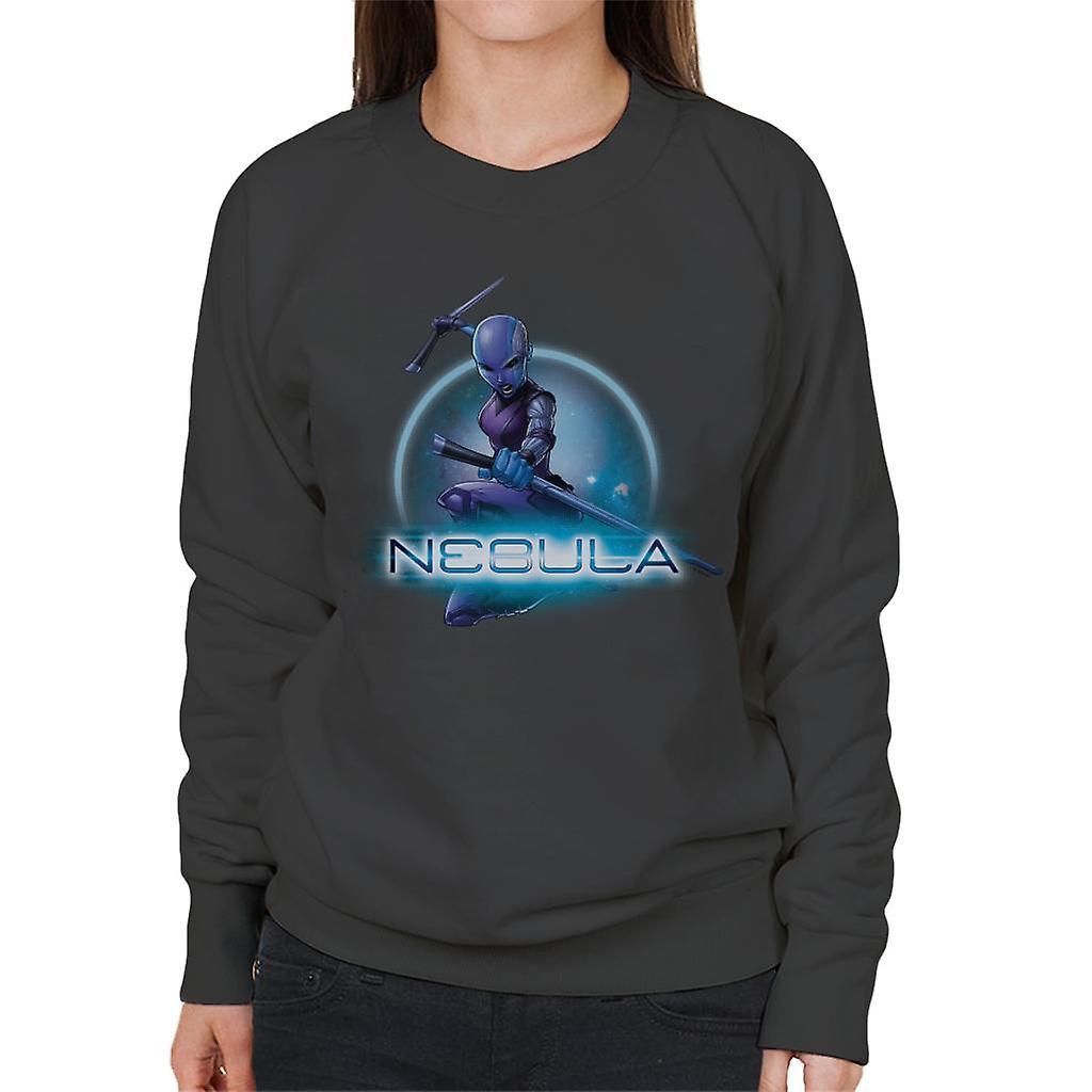 Marvel Guardians Of The Galaxy Nebula Batons Pose Women's Sweatshirt Charcoal X-Large