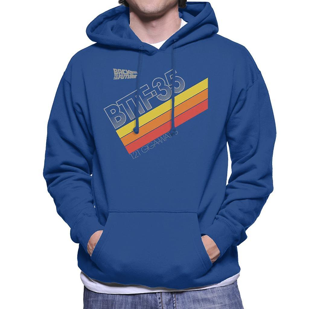 Back to the Future 35th Anniversary 121 Gigawatts Men's Hooded Sweatshirt Royal Blue XX-Large