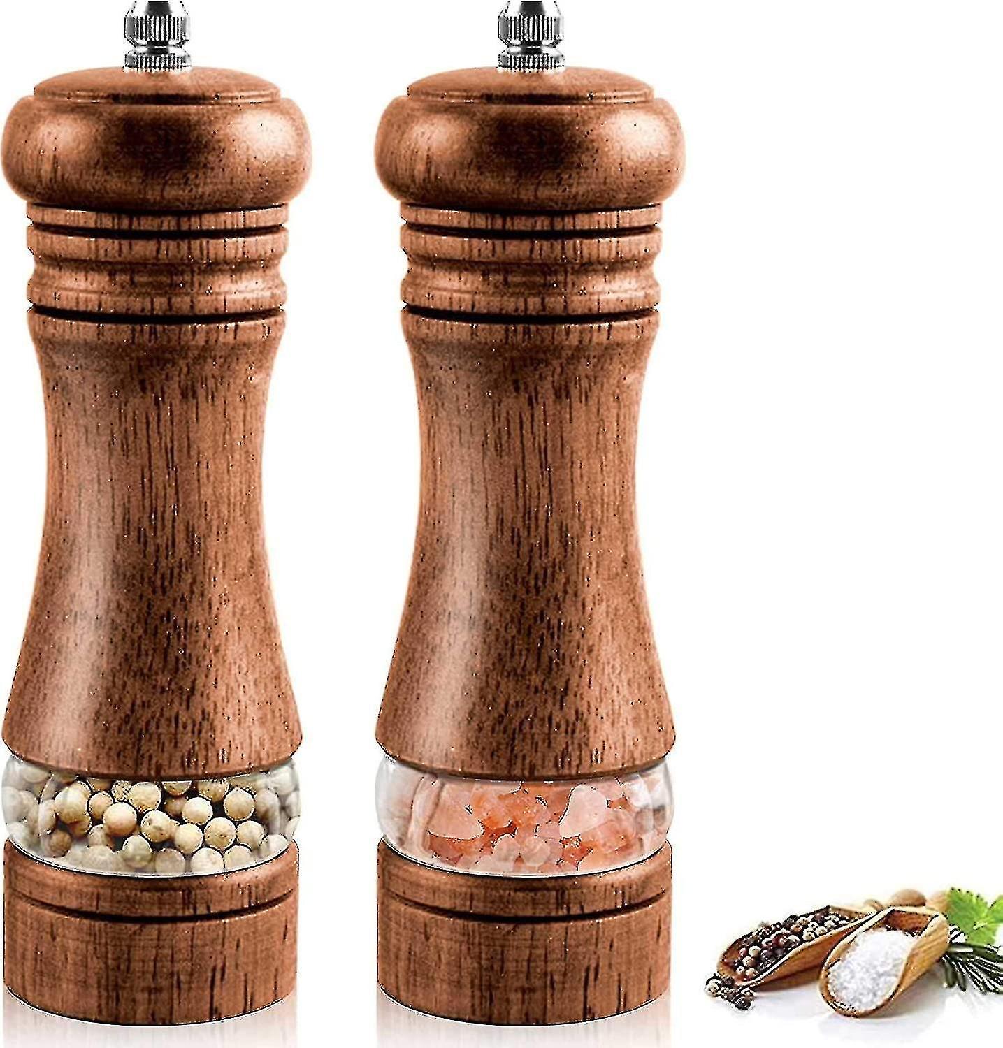 Guangzhou Yunlan Trading Co., Set Of 2 Wooden Salt And Pepper Grinders, Adjustable