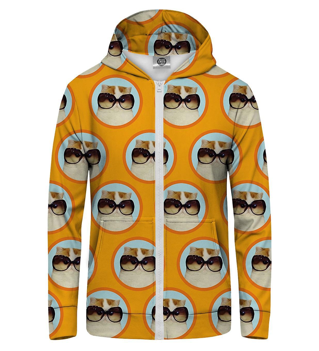 Mr Gugu & Miss Go Mr. GUGU & Miss GO Holiday Cat Hoodie Kangaroo Zip Up yellow M