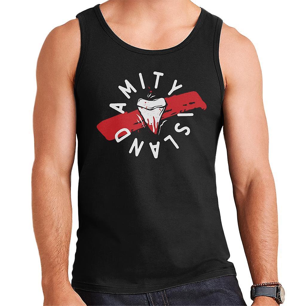 Jaws Tooth Amity Island Men's Vest Black XX-Large