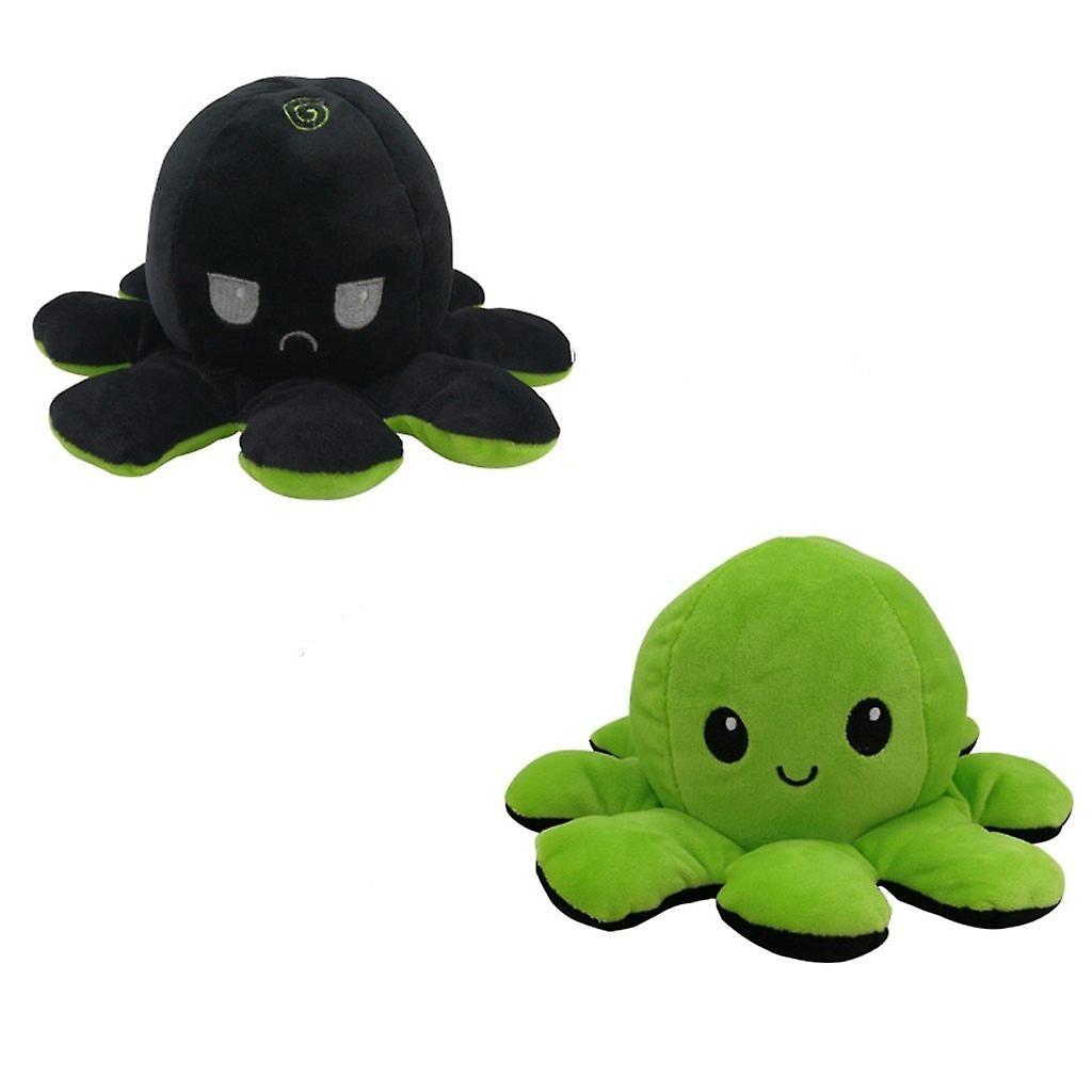 Slowmoose Reversible Octopus Shape, Stuffed Plush And Soft Doll Black Green