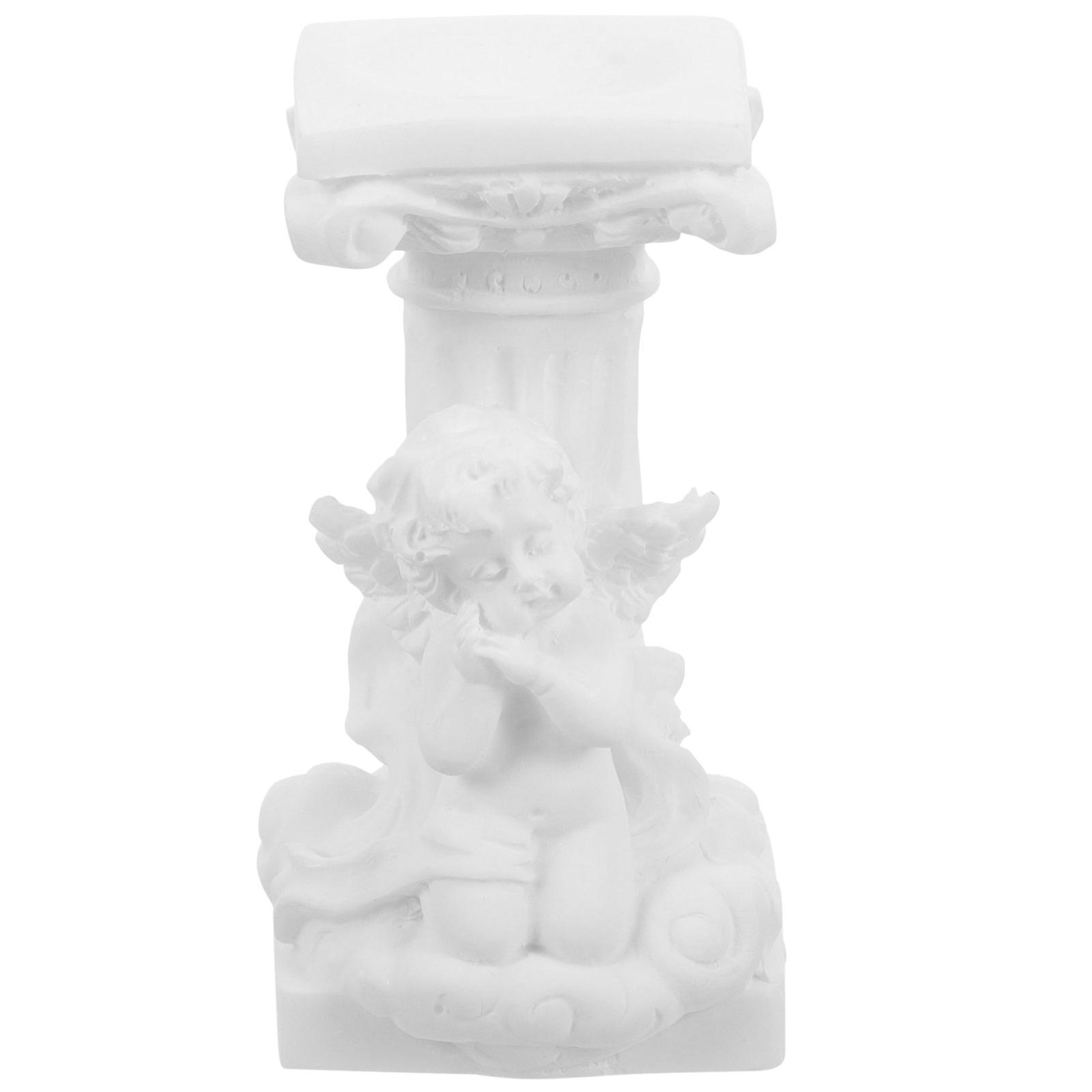 Tinksky Crystal Sphere Resin Support Crystal Ball Display Stand Desktop Angel Decor Crystal Ball Stand White 8x5cm