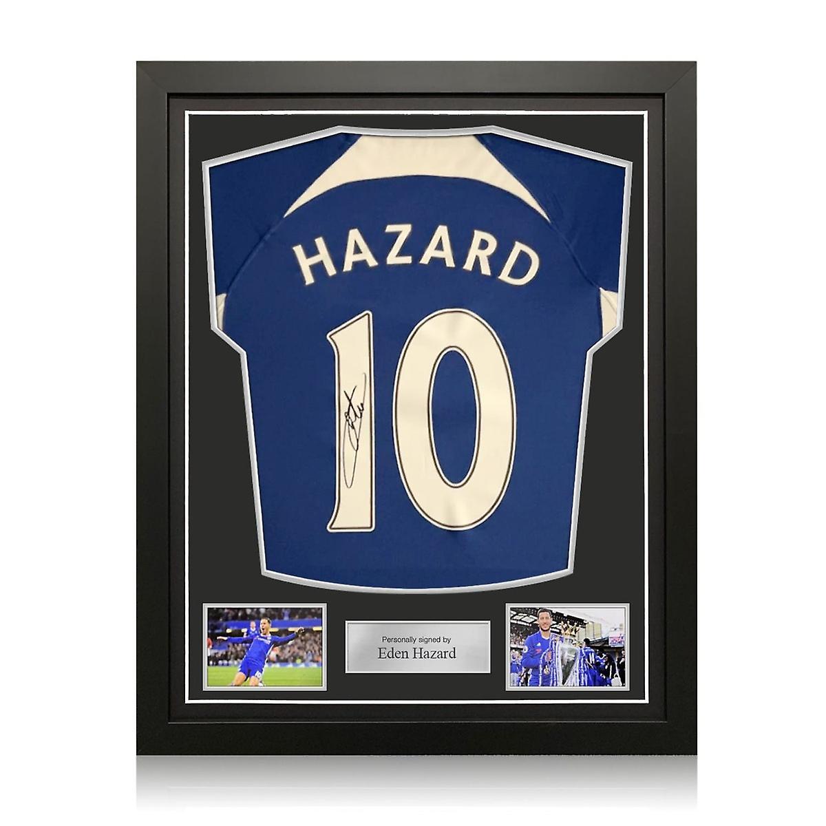 Exclusive Memorabilia Eden Hazard Signed Chelsea 2023-24 Football Shirt. Standard Frame