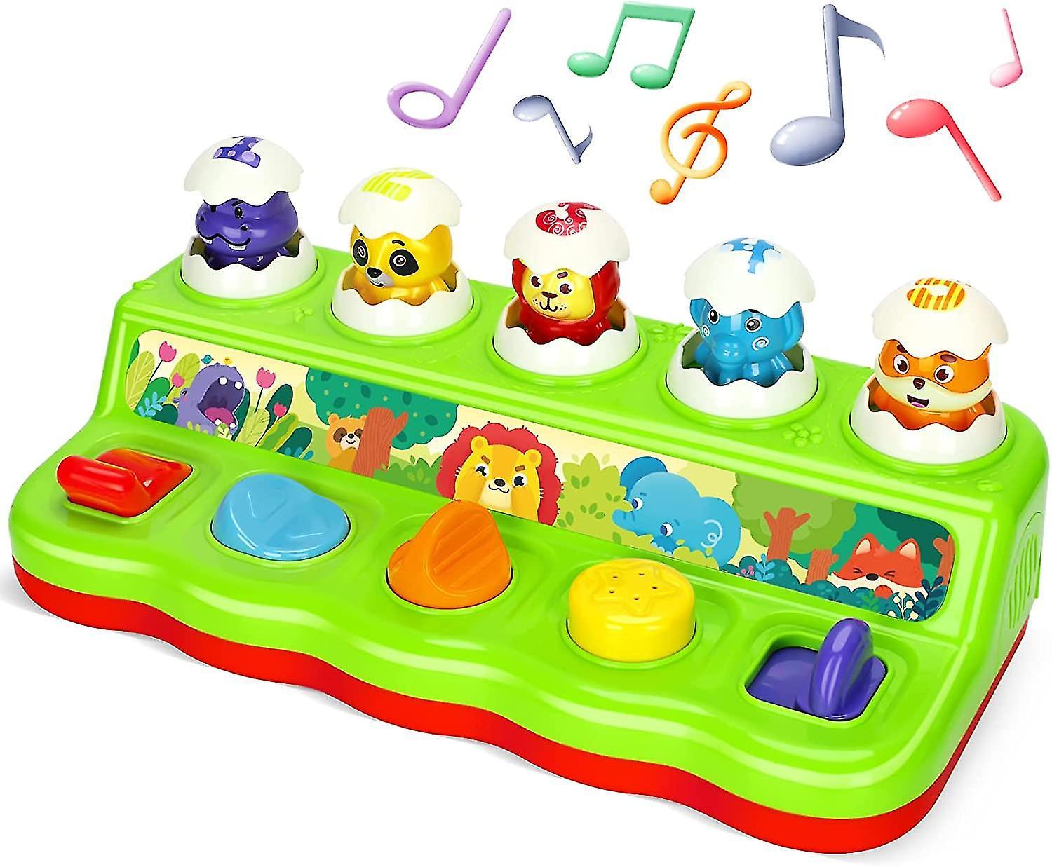 Tianzun Interactive Pop Up Animals Eggs Toy, Toddlers Easter Toys With Music&sound, Baby Development Cause Effect Toys