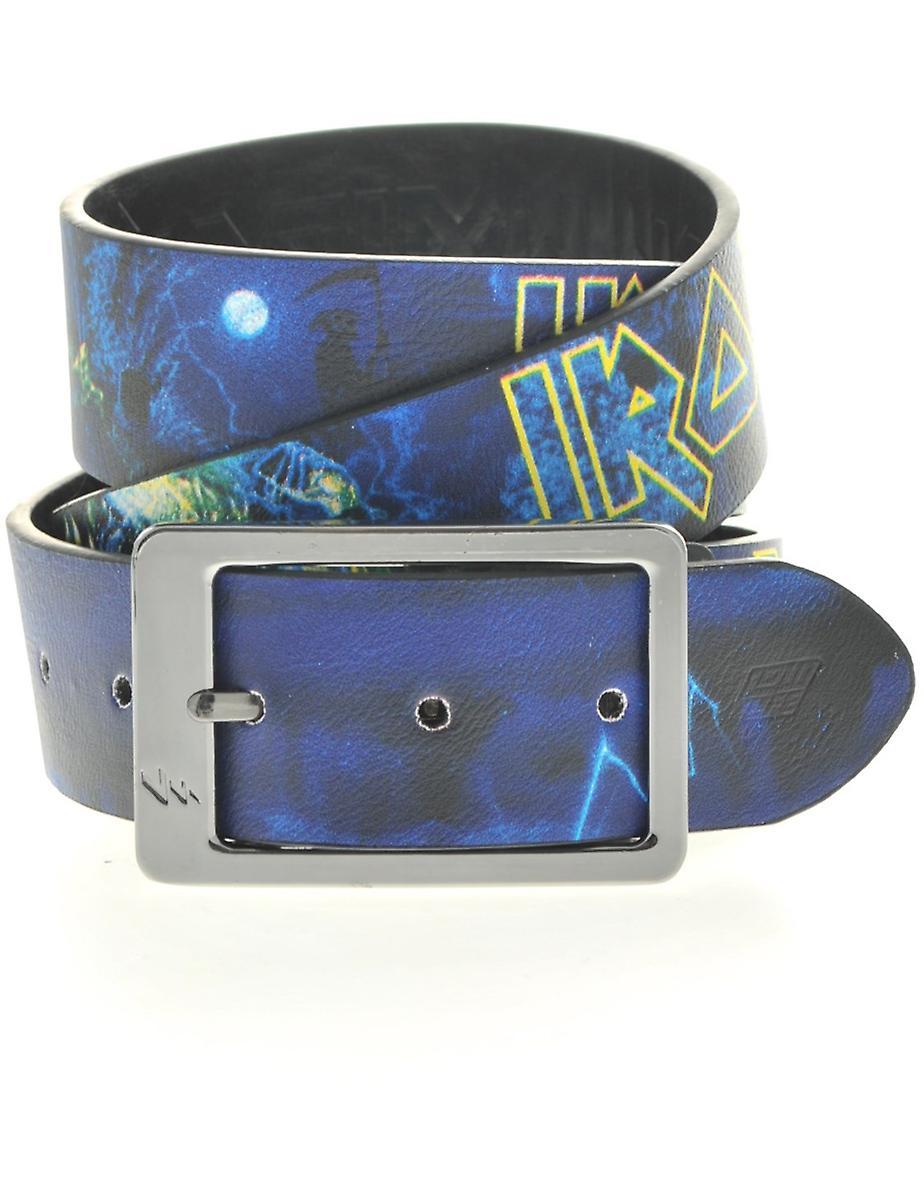 Iron Maiden Printed Leather Belt  - Lowlife Black 32" - 34" Waist (M)