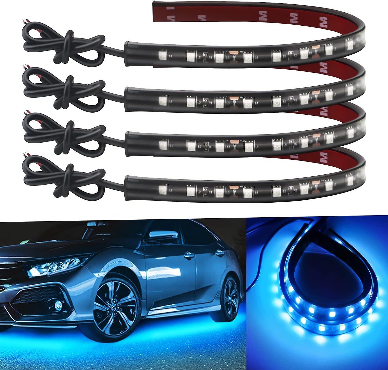 Wenkeay 12V Led Light Strip 27.5CM Waterproof Led Light Strips for Cars Motorcycles Cart Interior & Exterior Marine Boat ice Blue Led Strip