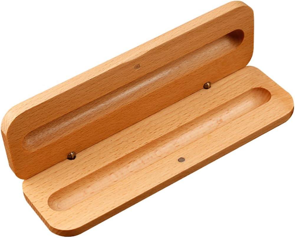 Xiti Simple Wooden Pen Case: Wooden Pen Display Case Ballpoint Pen Pencil Box Organizer