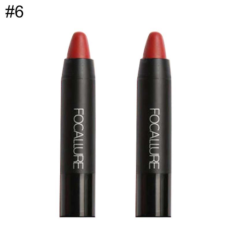 Realove FOCALLURE 2Pcs Lasting Non Sticky Waterproof Matte Lip Gloss Lipstick Makeup 6#