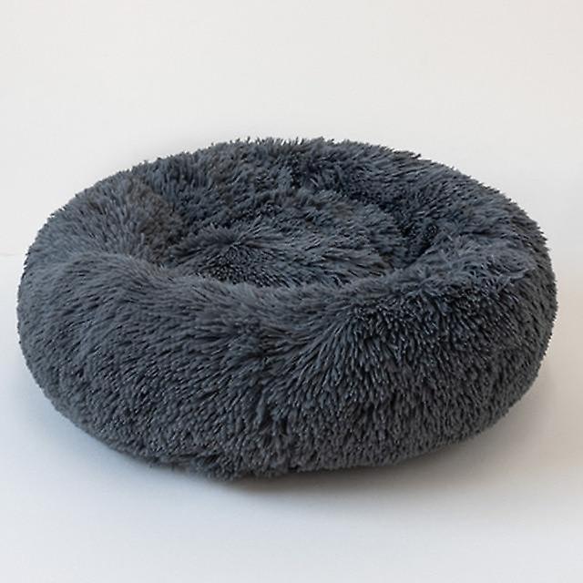 Slowmoose Comfortable Soft Washable Donut Cuddler Round Dog Bed, Cat Cushion deep gray OD 60cm