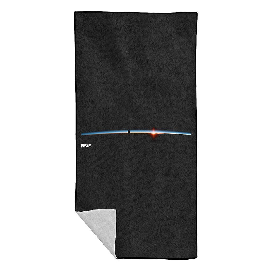 NASA Satellite Horizon Shot Beach Towel Black 70 x 140cm