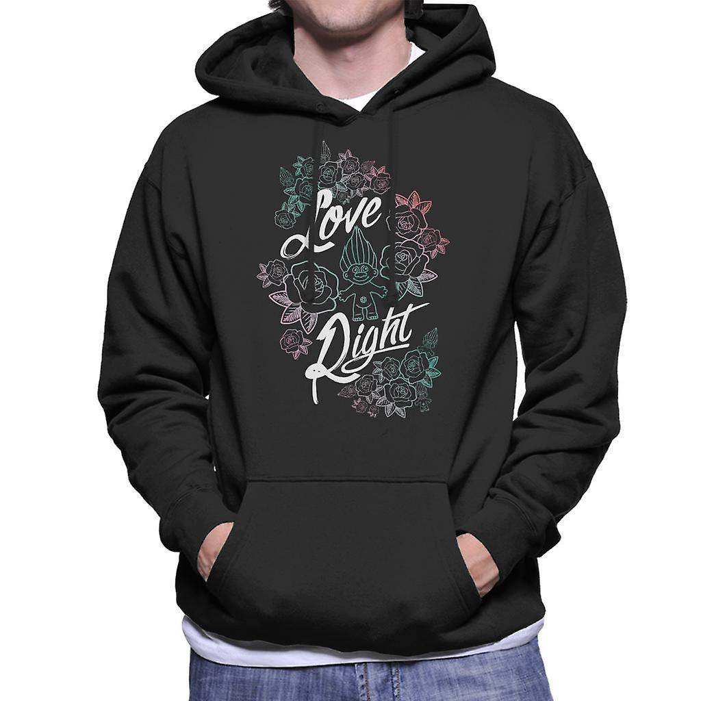 Trolls Love Right Men's Hooded Sweatshirt Black XX-Large