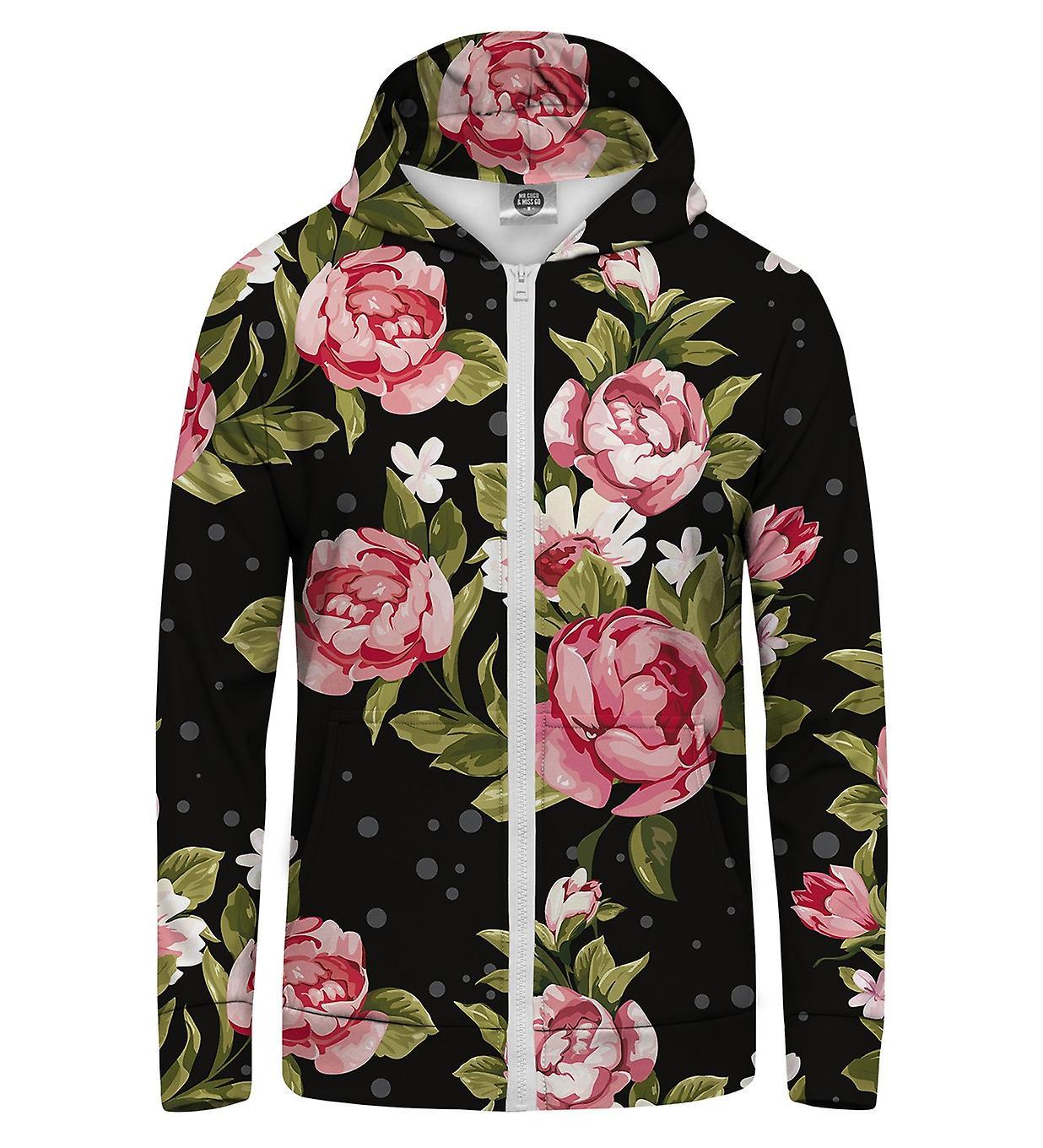 Mr Gugu & Miss Go Mr. GUGU & Miss GO Red Roses Hoodie Kangaroo Zip Up pink XL