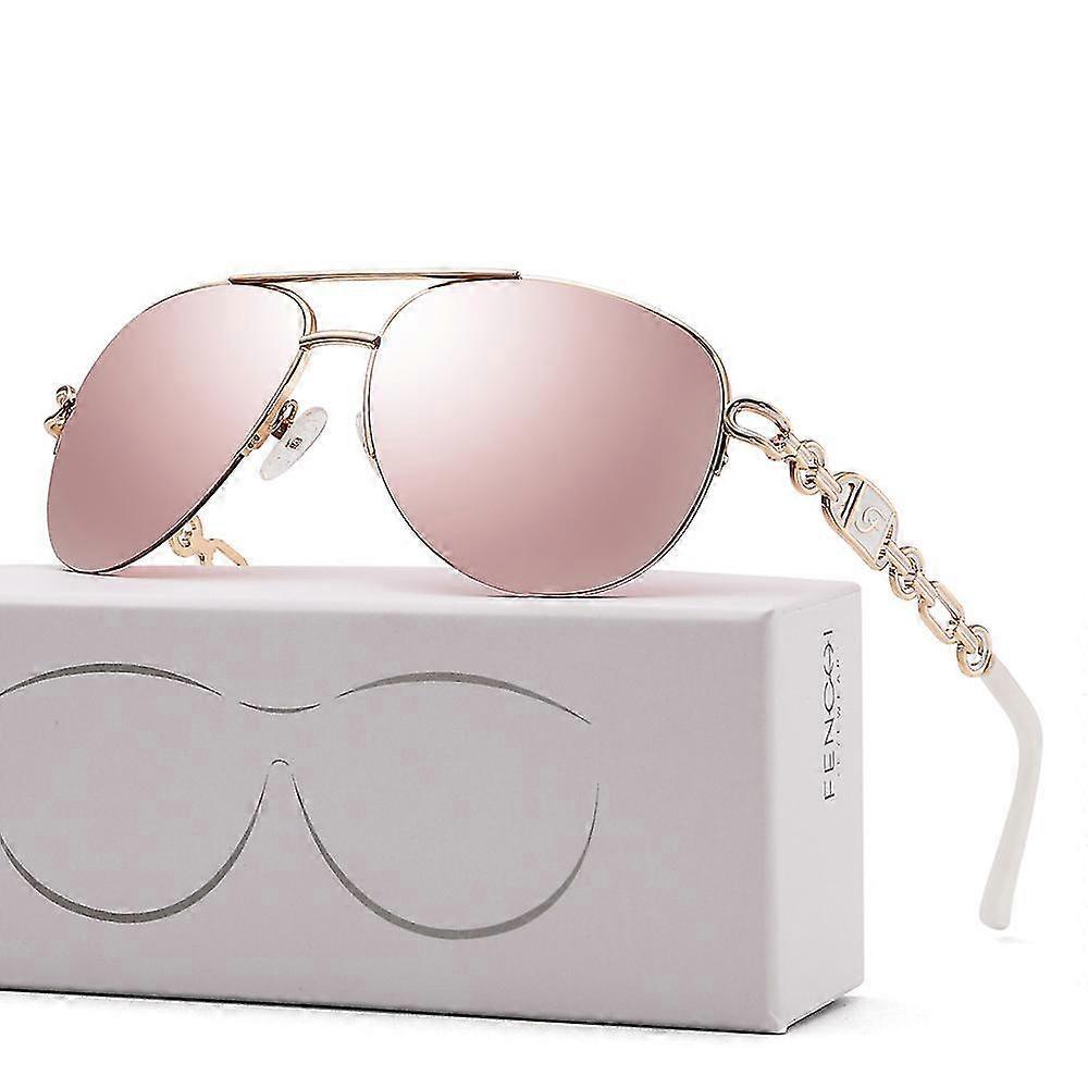 Zhiyi Polarized Aviator Sunglasses,lightweight Metal Frame Sun Glasses Uv400 pink