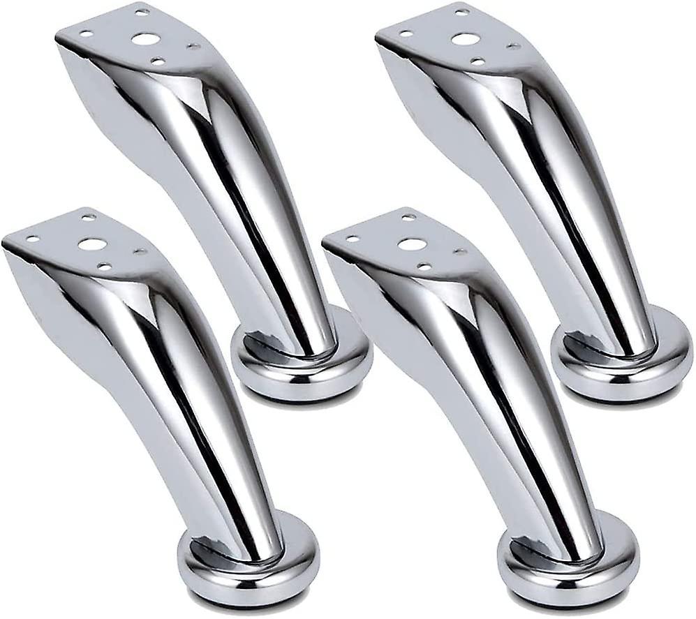 Augro 4 Pieces Furniture Legs, Thick Stainless Steel Sofa Legs, Chrome Legs, Furniture Cabinet Bed Sofa Legs, for Sofas, Chairs, Stools, Cabinets