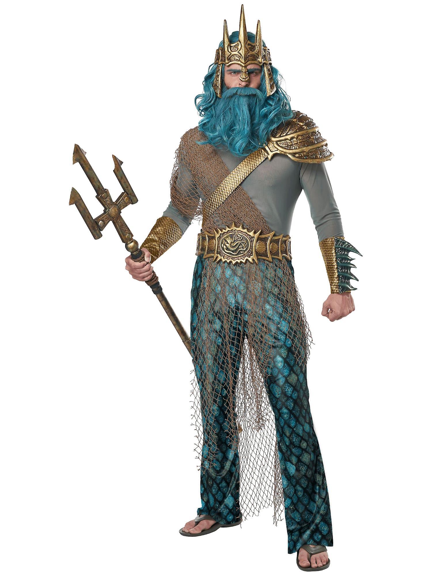 California Costume Collections Poseidon Neptune God of the Sea Olympian Ancient Greek Adult Mens Costume Green X-Large (44-46)