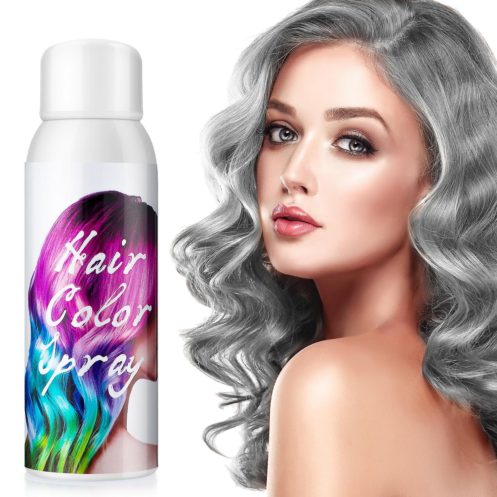 Hoh Disposable Hair Dye Spray, Temporary Hair Dye Spray For Crazy Hair Day Party, Temporary Easy Washable Hair Color Spray 100ml Gray