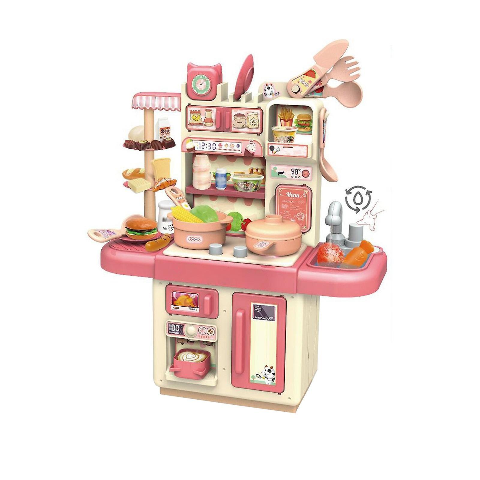 Unbrand Learning Toys Kitchen Play Set With Accessories Mini Kitchen Set With Realistic Light Sound  Indoor Games Kitchen Cooking Playset Toys for ...