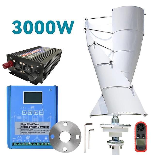 Sanxing EU Duty Free 3000w Vertical Wind Turbine Generator 12v 24v Alternative Windmills With MPPT Hybrid Controller For Farm & Home use Off Grid S...