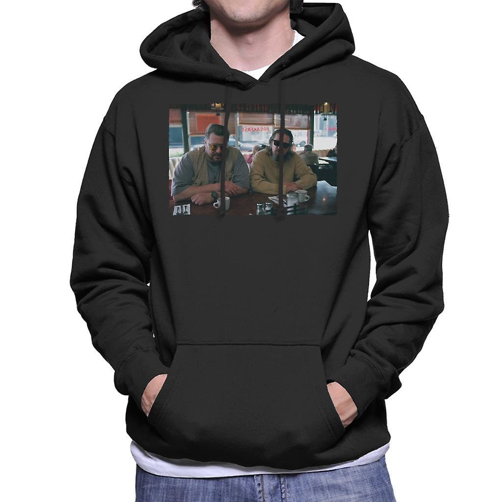 The Big Lebowski The Dude And Walter Coffee Shop Scene Men's Hooded Sweatshirt Black Small