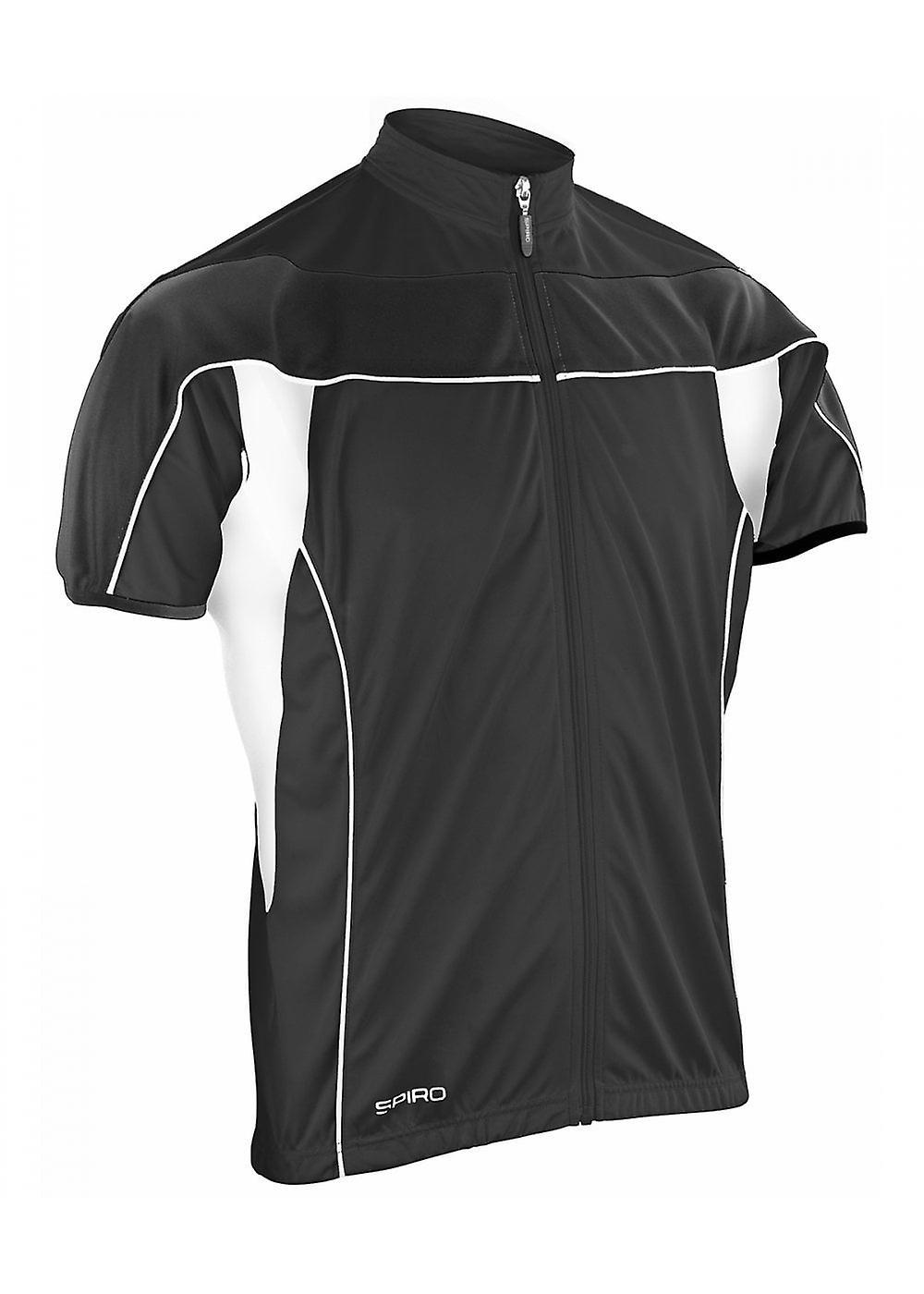 Men's Spiro Bikewear Full Zip Top S188M Black / White 2xl