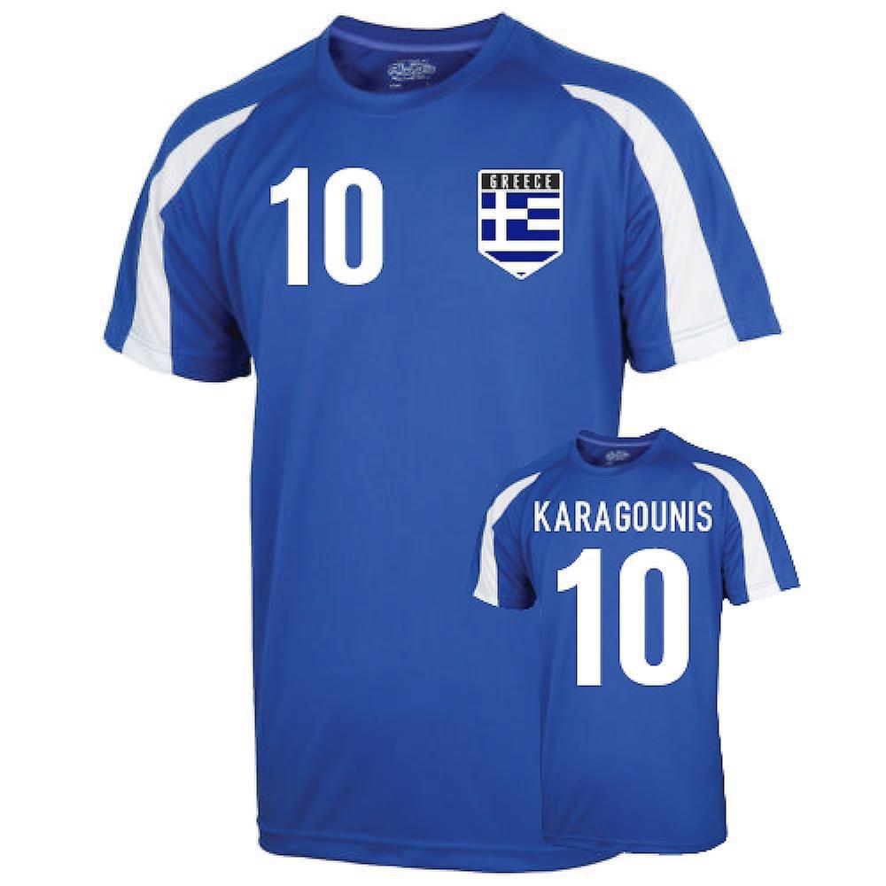 UKSoccerShop Greece Sports Training Jersey (karagounis 10) Blue Medium (38-40 inch)