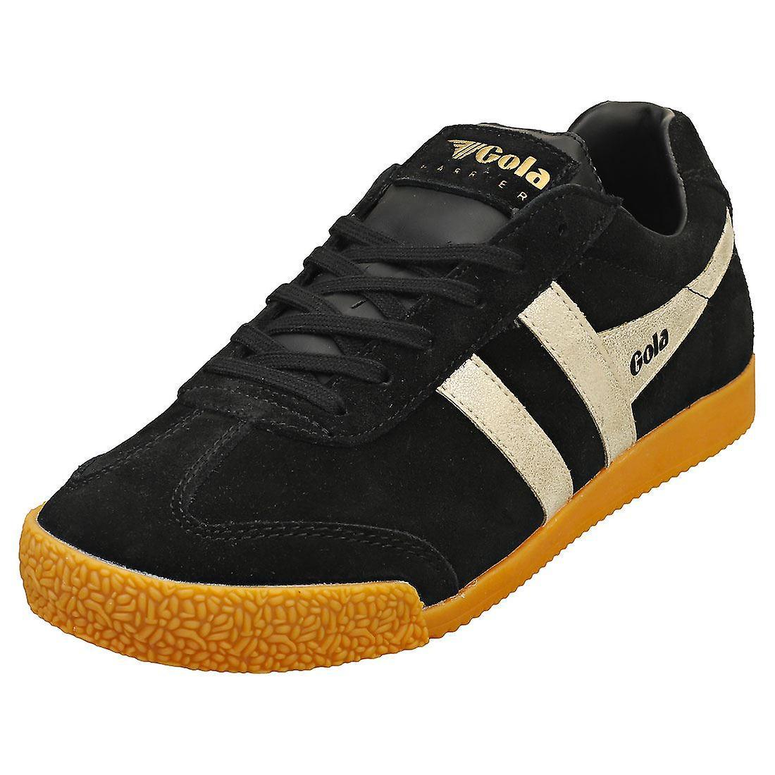 Gola Harrier Mirror Womens Classic Trainers In Black Gold 40 EU