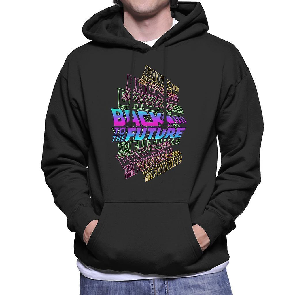 Back to the Future Logo Montage Men's Hooded Sweatshirt Black XX-Large