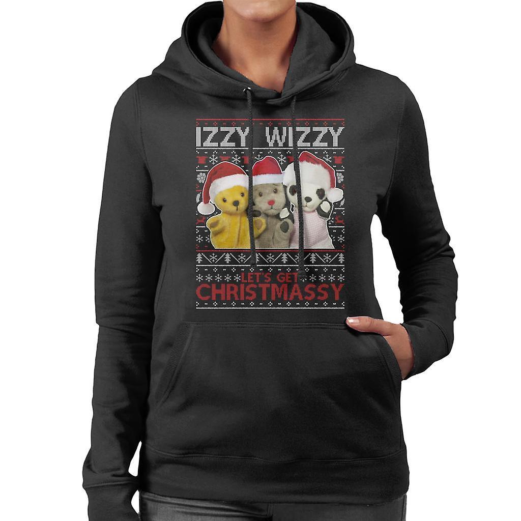 Sooty Christmas Izzy Wizzy Women's Hooded Sweatshirt Black X-Large