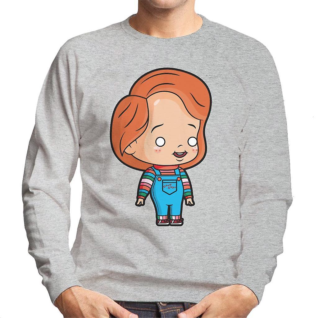 Chucky Cute Cartoon Men's Sweatshirt Heather Grey Large